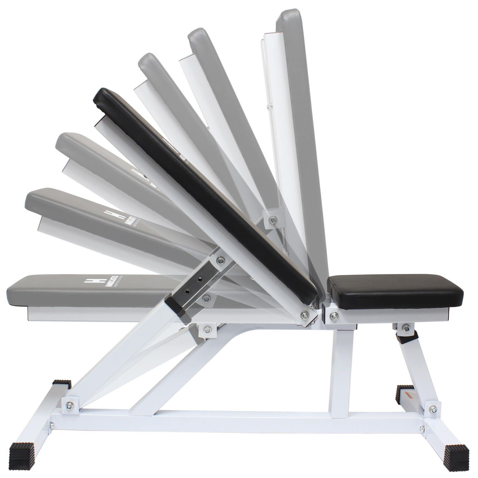 Hardcastle White Adjustable Flat/Incline Weight Bench Home Gym Dumbbell